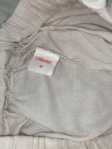 Beige Urbanic Linen Pants Women