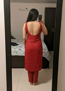 Pretty Maroon Red Suit