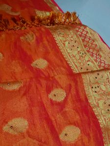 Silk Saree With Different Shade Of Orange