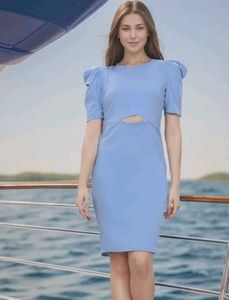 Blue Cutout Mini Dress
