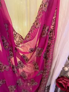 Elegant Pink Floral Saree