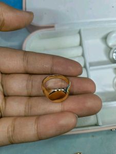 Gold Tone Signet Ring