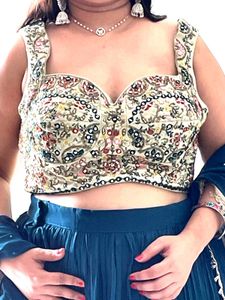 🔥 Designer Blue Lahenga 🔥