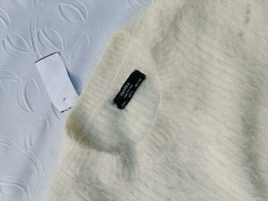 Bershka Ripped Fuzzy Knit Sweater