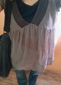 Checkered Brown babydoll top