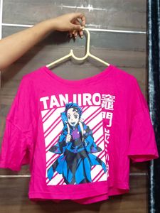 Anime Printed Crop Tee