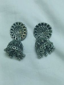 Oxidized Jhumka Earrings