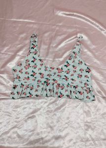 Floral Ruffle Crop Top