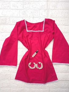 Rose Pink Short Kurti 🎀