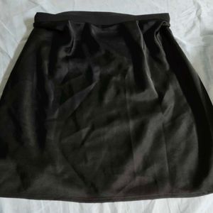 Black Slit A line Skirt