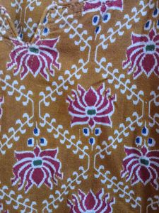 Brown Floral Print Kurta