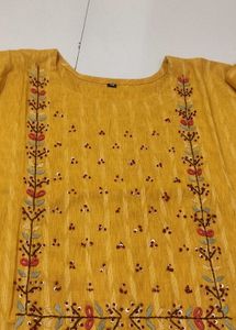Mustard Embroidered Dress