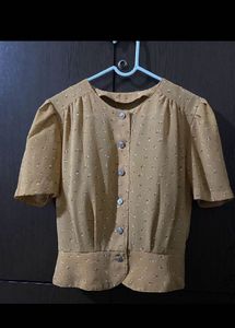 Korean Puff Shoulder Top