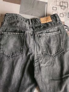 Gray Wide Leg Jeans