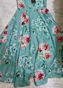 Womens Green Coloured Maxi Dress Gown .