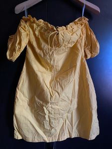 Koovs Sunshine Yellow Off-Shoulder Dress 🌼