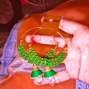 Green Jhumka Bali