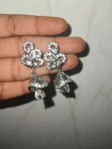 Elegant Silver Jhumka Earrings