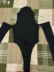 Bonker Black Ribbed Cutout Bodysuit