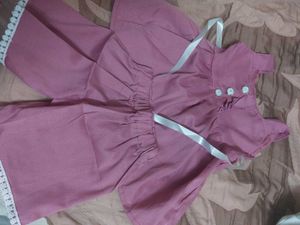 Pink Frock Set For Kid From 3 To 6 Month Old