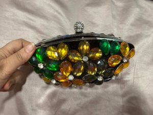 Elegant Beaded Velvet Clutch
