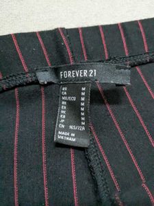 Forever 21 Black Leggings With Red Stripes