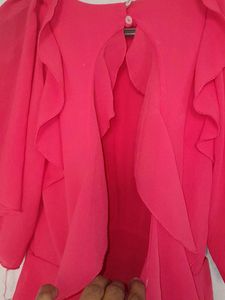 Trendy Back Open Ruffle Dress - Stylish &amp; Elegant&#34;