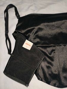 (Urbanic- Lexi Satin Black Corset Top)