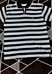 Striped Polo Top with Levis Logo