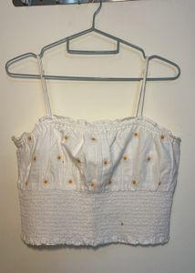 Floral Embroidered Crop Top