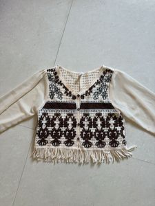 Off White Bohemian Top Size S-M