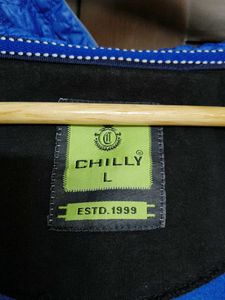 Chilly Men blue Stylish Zip-Up Hoodie