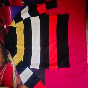 Striped Knit Pullover Sweater