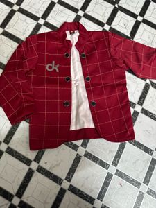 Red Plaid Kids&#39; Blazer