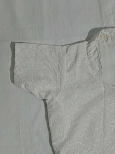 White Paisley Print Top