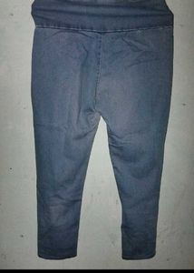 High-Waisted Denim Pants