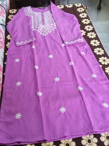 Purple Embroidered Salwar Kameez Set