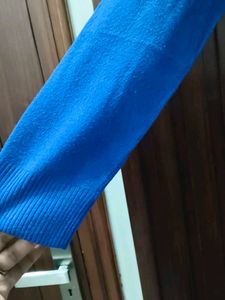 Blue Embellished Sweater &amp; Scarf Set