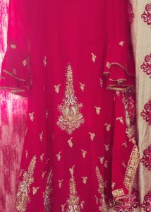 heavy Pink Embroidered anarkali with lehnga