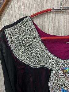 Black Emblished Anarkali Suit