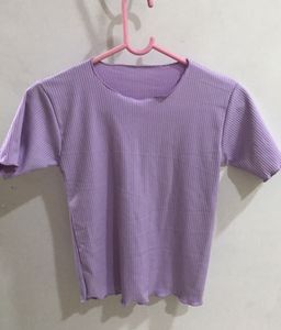 Lilac Purple Curly Edges Top