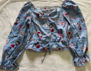 Floral Print Ruffle Top