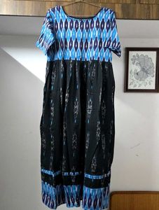Ikkat Cotton Long Kurta