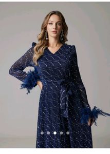 SAVANA Blue Embellished Dress