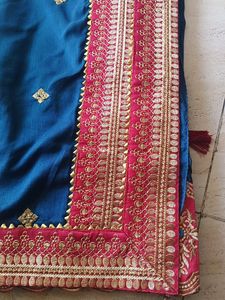 Blue Heavy Work Saree