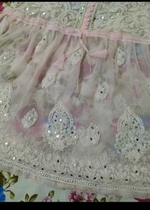 Georgette Chikenkari Pink Tunic