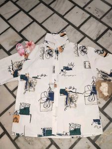 Patterned White Shirt