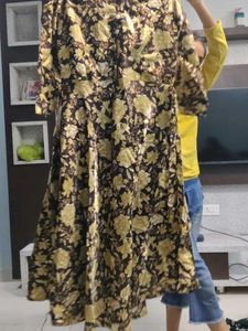 Floral Print Brown Dress