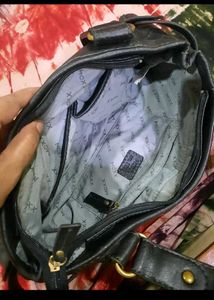 Classic Black Leather Shoulder Bag