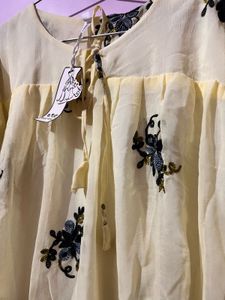 breezy yellow chiffon top